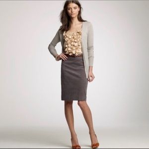 J.Crew Grey corduroy pencil skirt